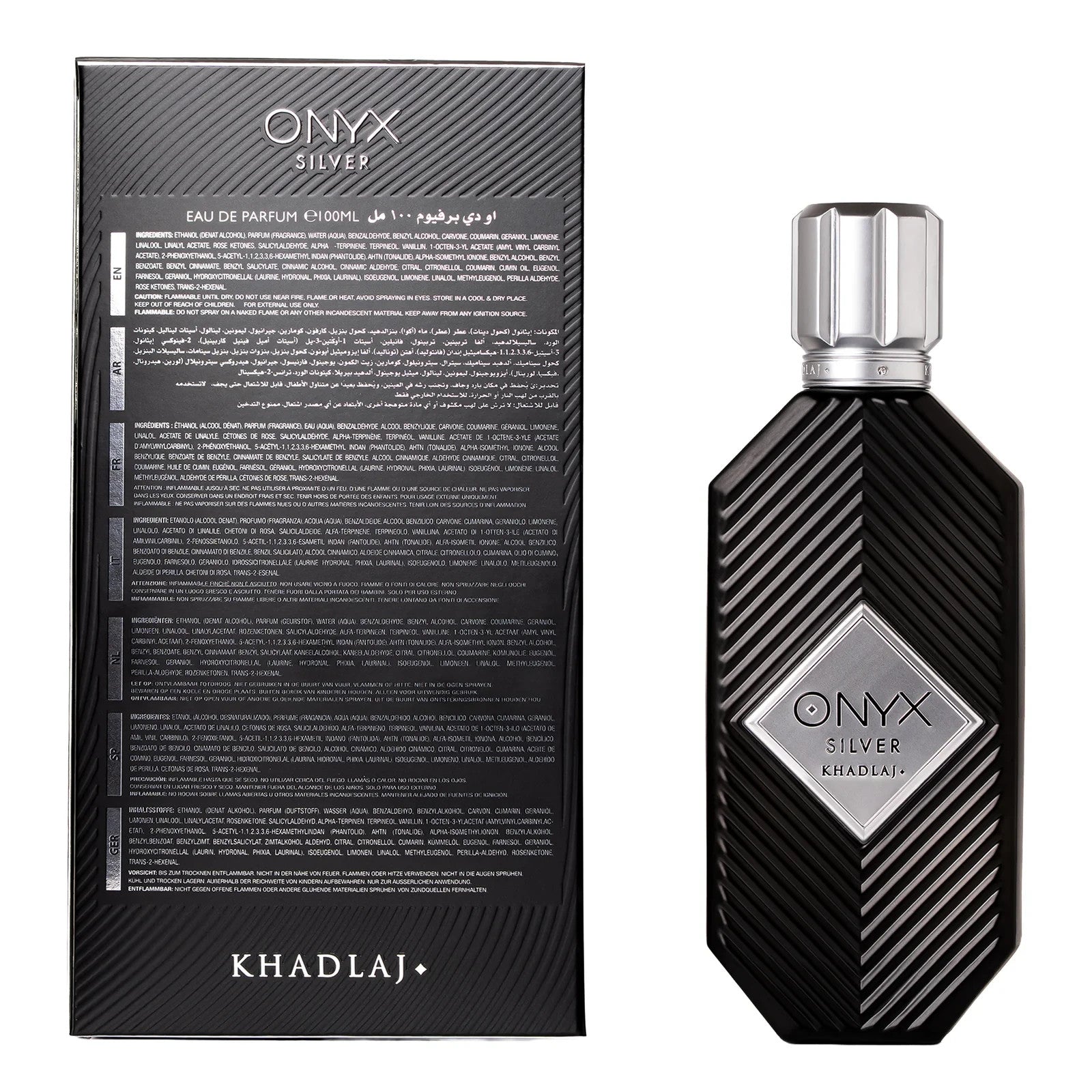 Khadlaj Onyx SILVER EDP for Men 3.4oz