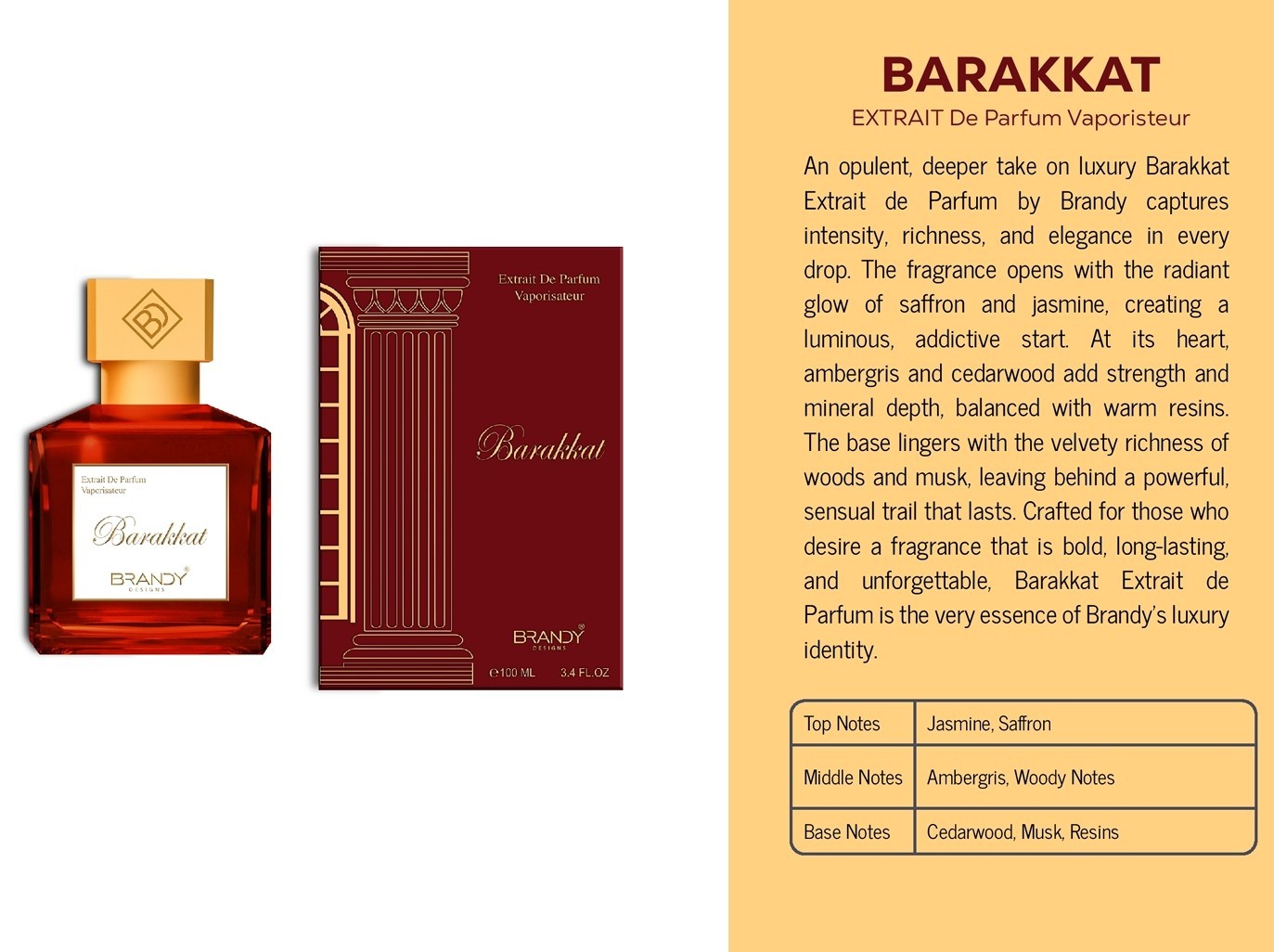 Barakkat by Brandy Designs 3.4oz Extrait De Parfum UNISEX
