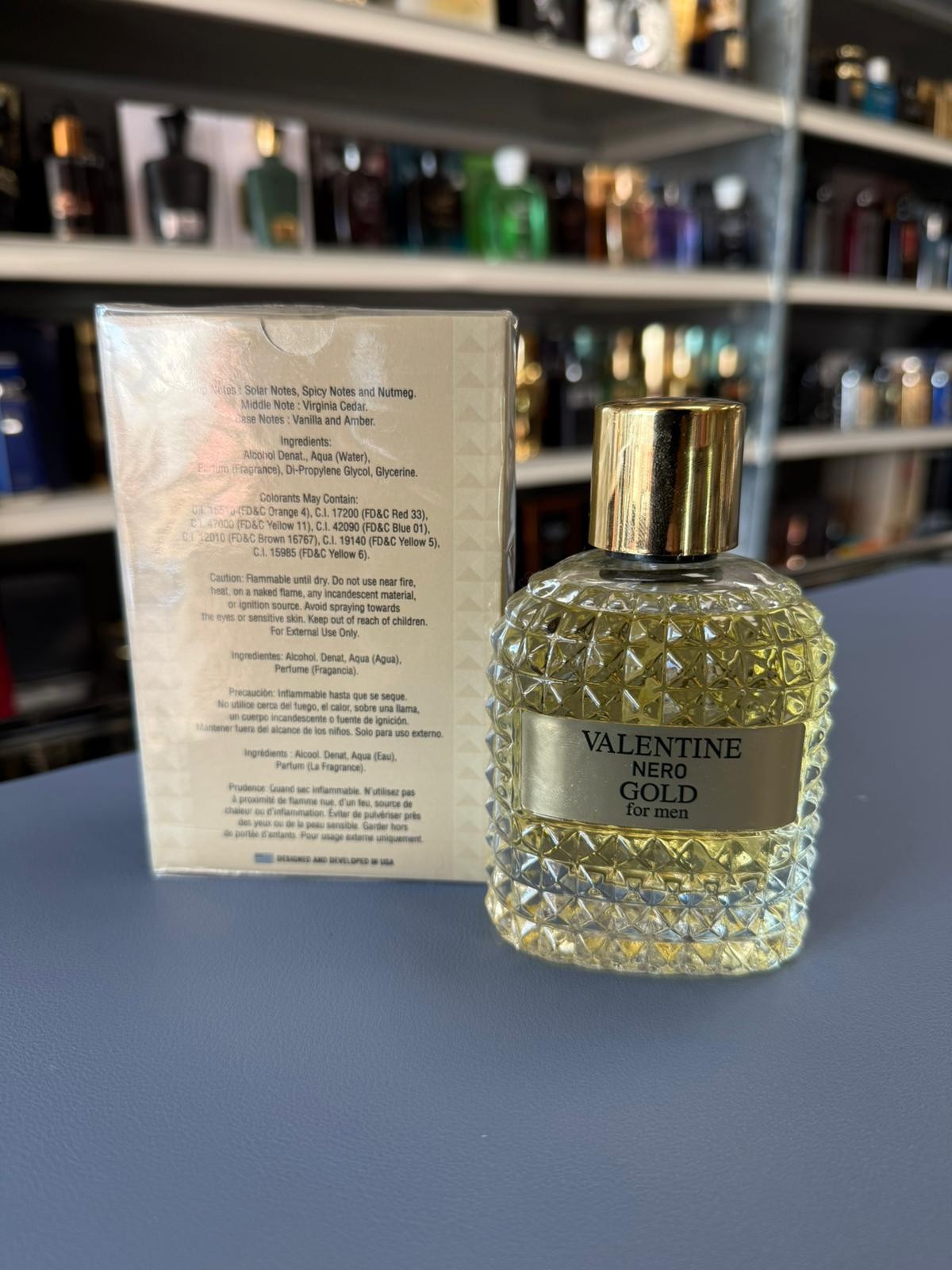 Valentine Nero Gold For Men Cologne 3.4 FL. OZ. EDP
