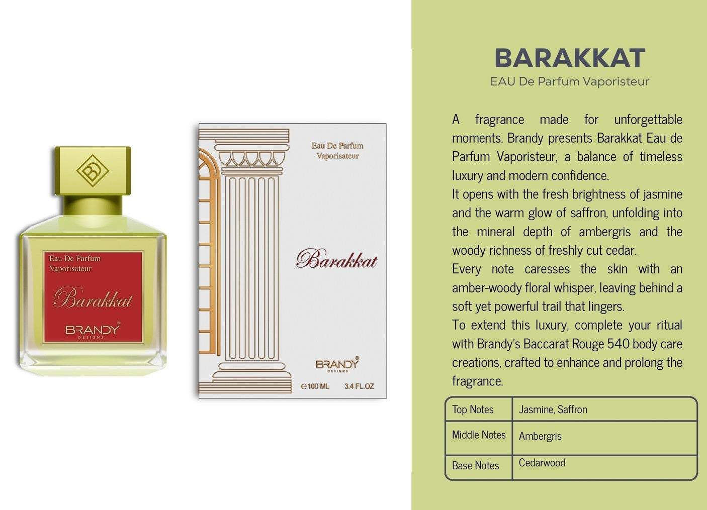BARAKKAT by Brandy Designs 3.4oz EDP UNISEX
